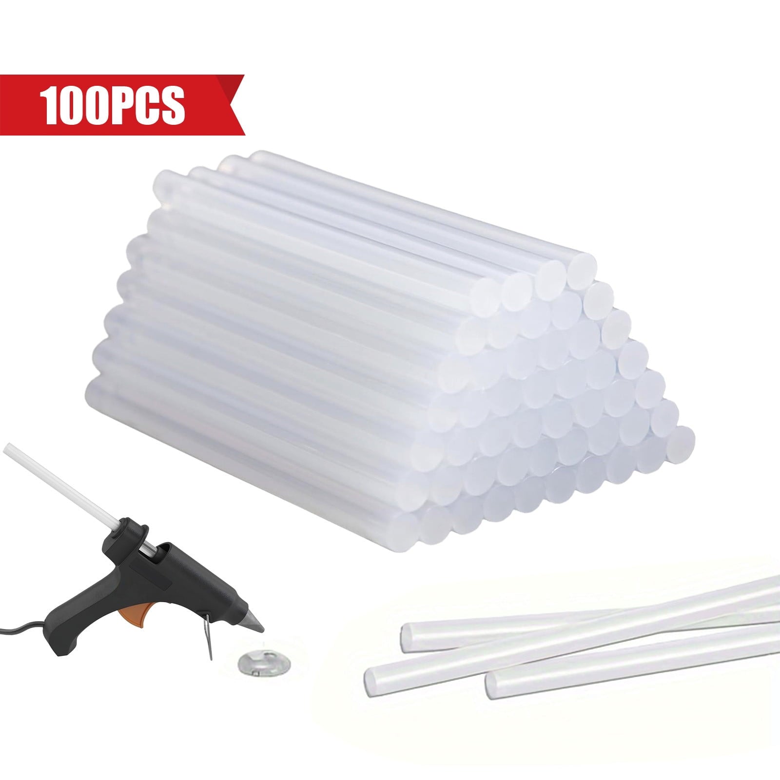 100 Pack Hot Glue Sticks, Clear Glue for Diy Crafts, Educational Projects, 1 8 Inch, Bonding Adhesive, for Wood, Metal, Glass, Art Supplies,YISHFHP