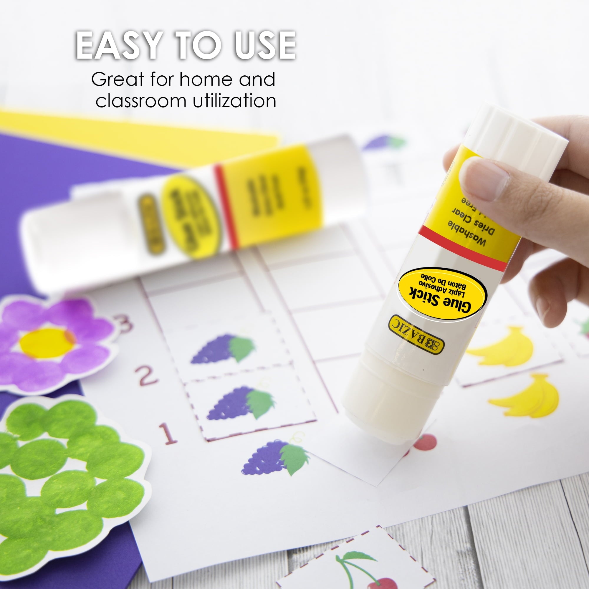 BAZIC Glue Stick 21g/0.7 Oz Acid Free Glue Sticks Set (3/Pack), 24-Packs