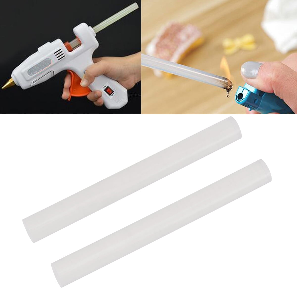 WRISTBIQUE Cylindrical Glue Sticks 10Pcs for Glass and Cardboard Crafting Transparent Thermoplastic Resin