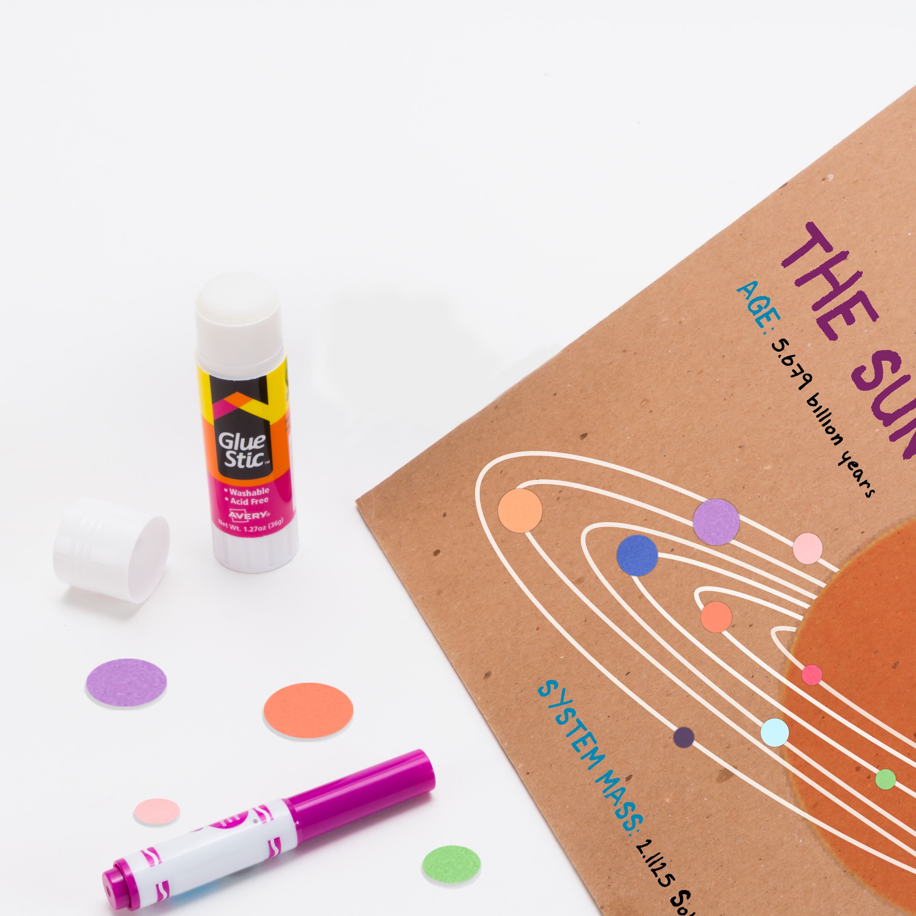 Avery Glue Stic, Washable, Nontoxic, Permanent Adhesive, 1.27 oz., 1 Stick (00196)