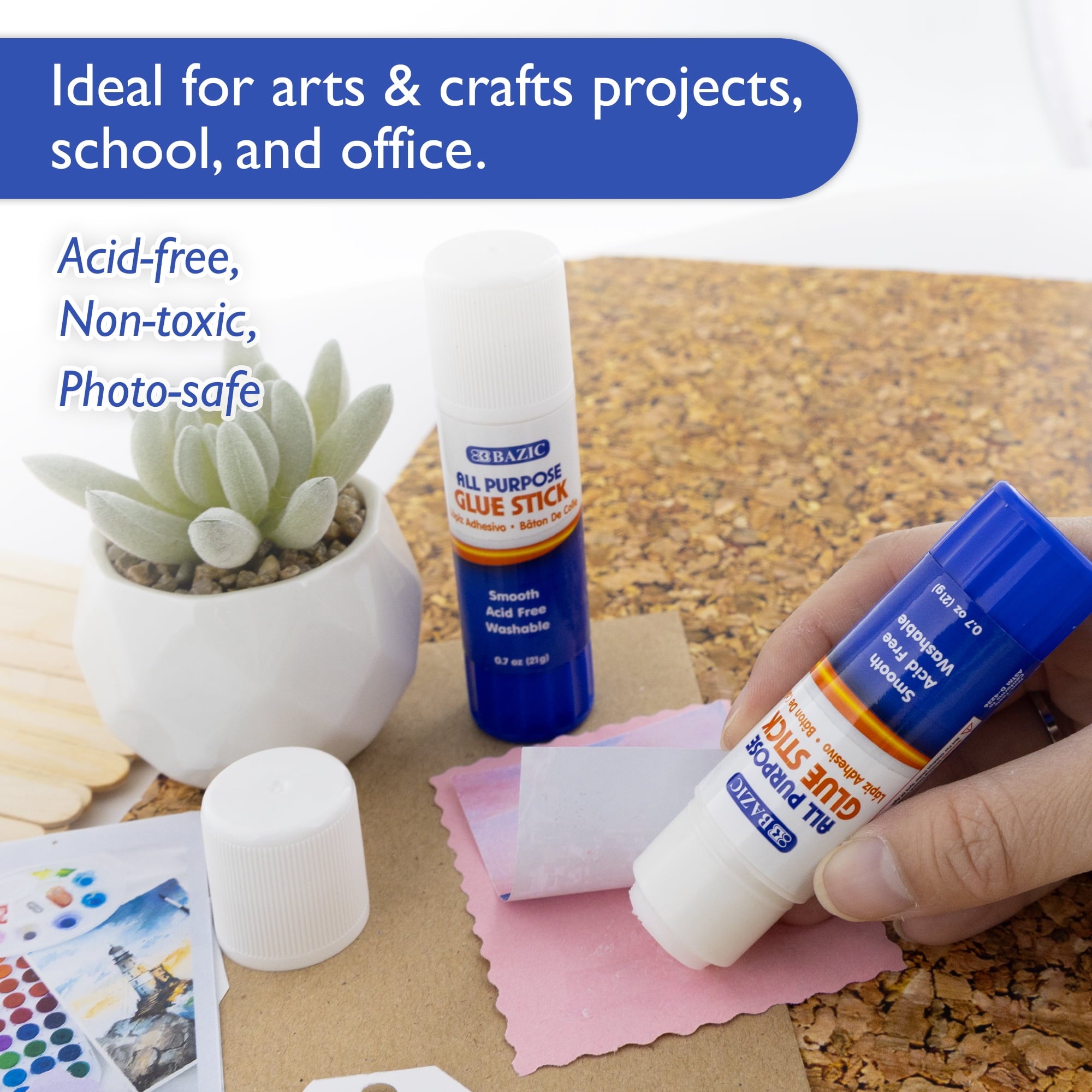 BAZIC Premium Glue Stick 21g/0.7 Oz, Acid Free, Glue Sticks, Total 12-Count