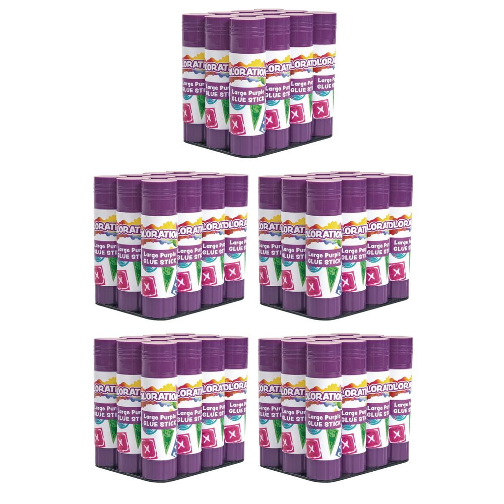 60 Colorations Best-Value Washable Purple Glue Sticks, Large (.88 oz.)