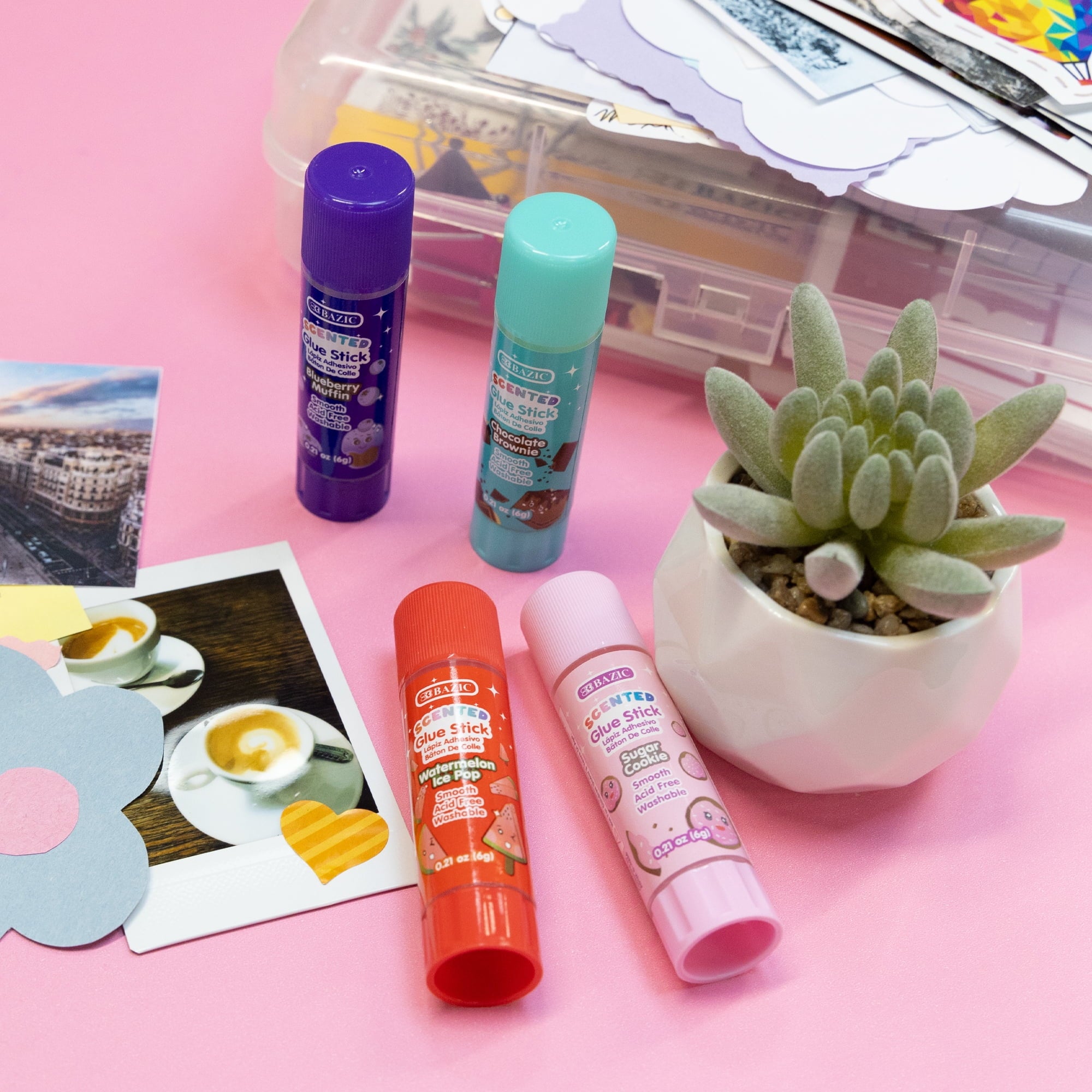 Bazic 2056 0.21 oz 4 Washable Scented Glue Stick