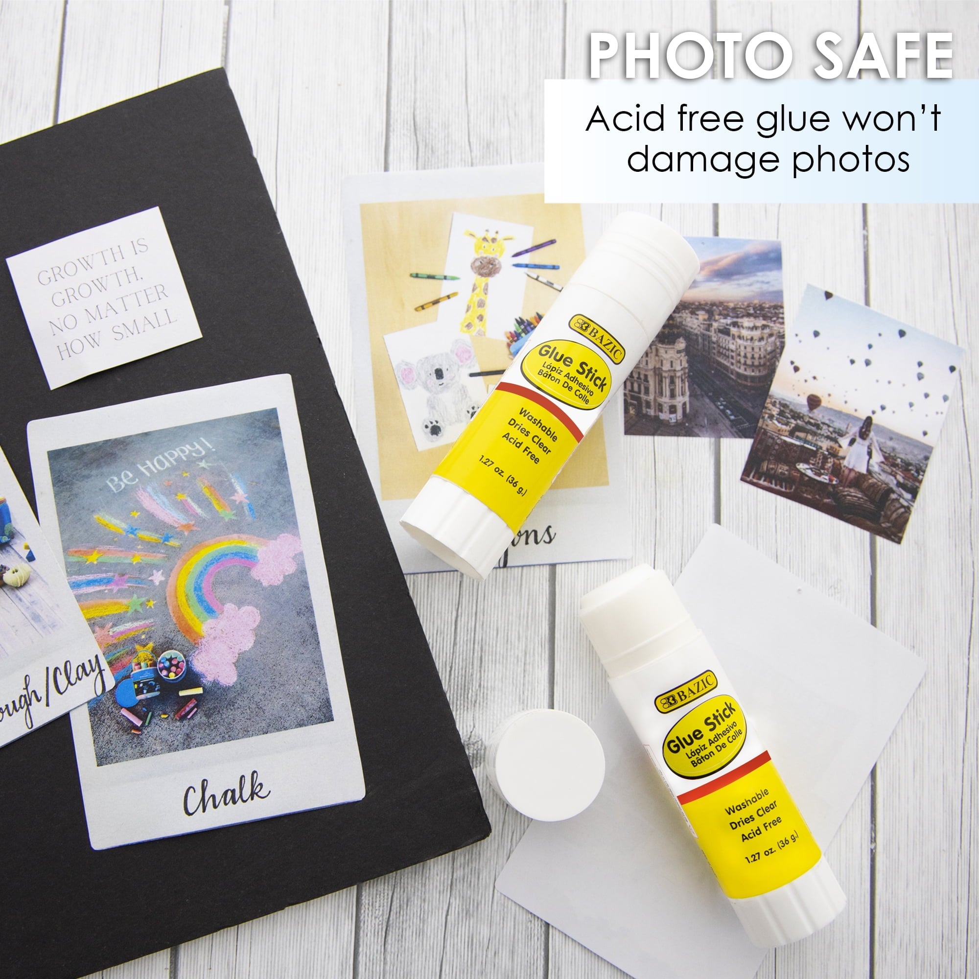 BAZIC Glue Stick 21g/0.7 Oz Acid Free Glue Sticks Set (3/Pack), 24-Packs