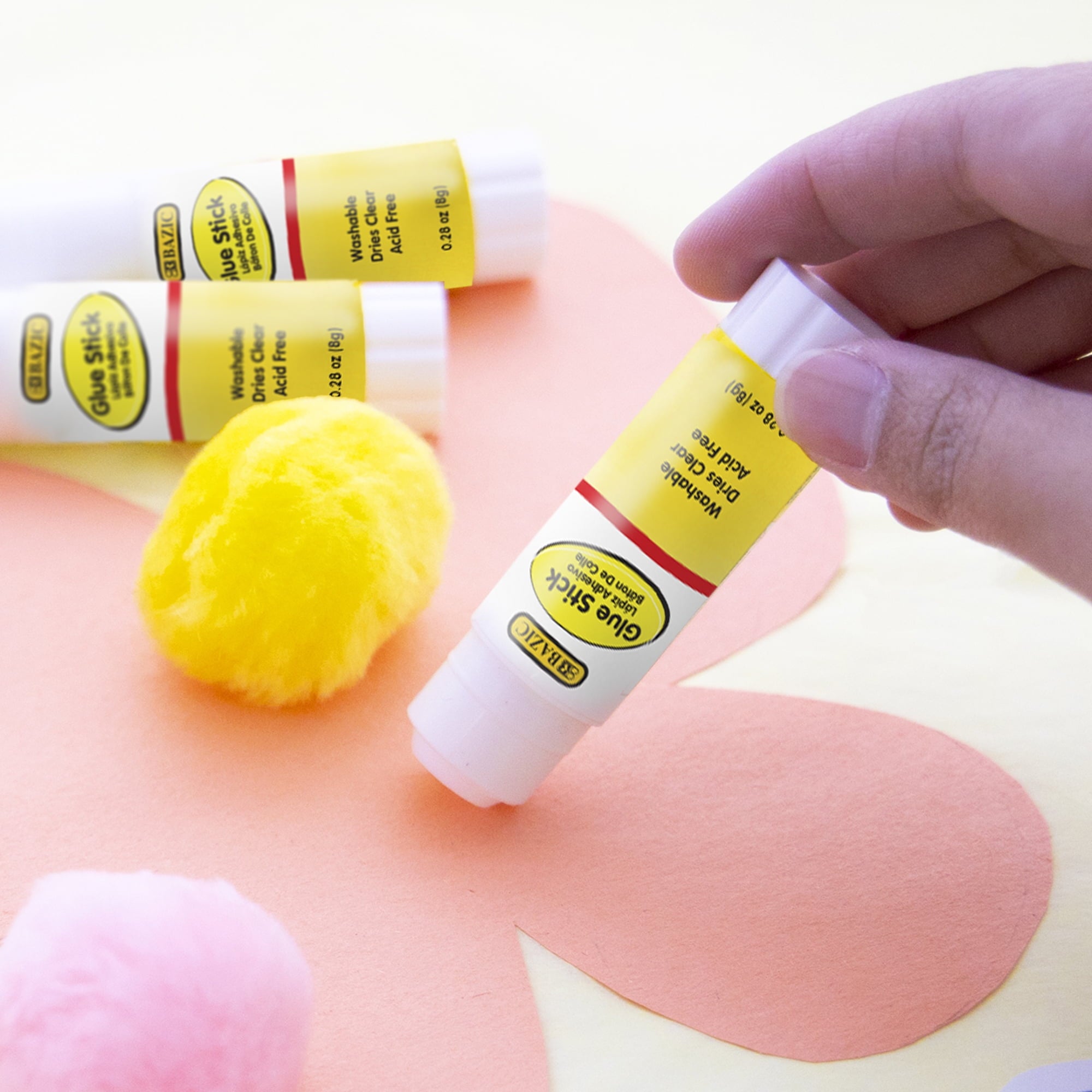 BAZIC Glue Stick 8g/0.28Oz, White Glue Sticks, Acid Free (4/Pack), 1-Pack