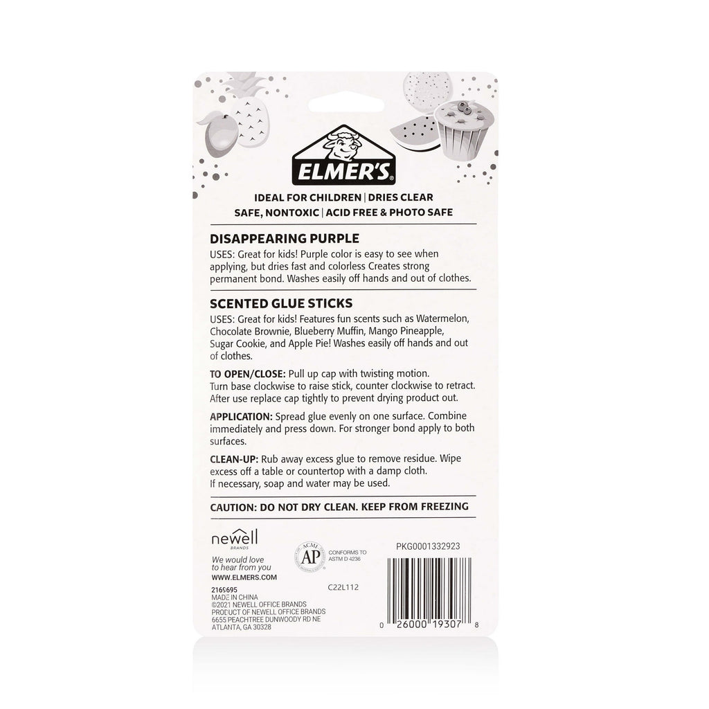 ( 4 Pack ) Elmer’s Scented Glue Sticks Variety Pack, Safe, Non-toxicSchool Glue, 6 Gram, 12 Count, 1 Hour Dry