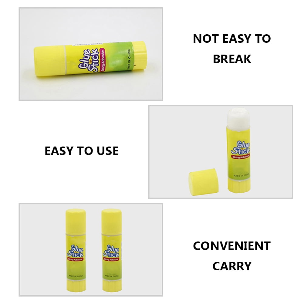 LEORX 12pcs Strong Adhesive Glue Sticks for Students Yellow Color Practical Stationery Supplies 9g Each