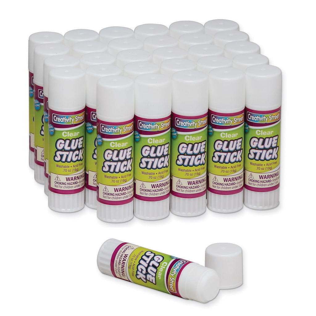 Creativity Street Glue Sticks Clear 0.70 oz. 30 Per Pack 2 Packs (CK-338530-2)