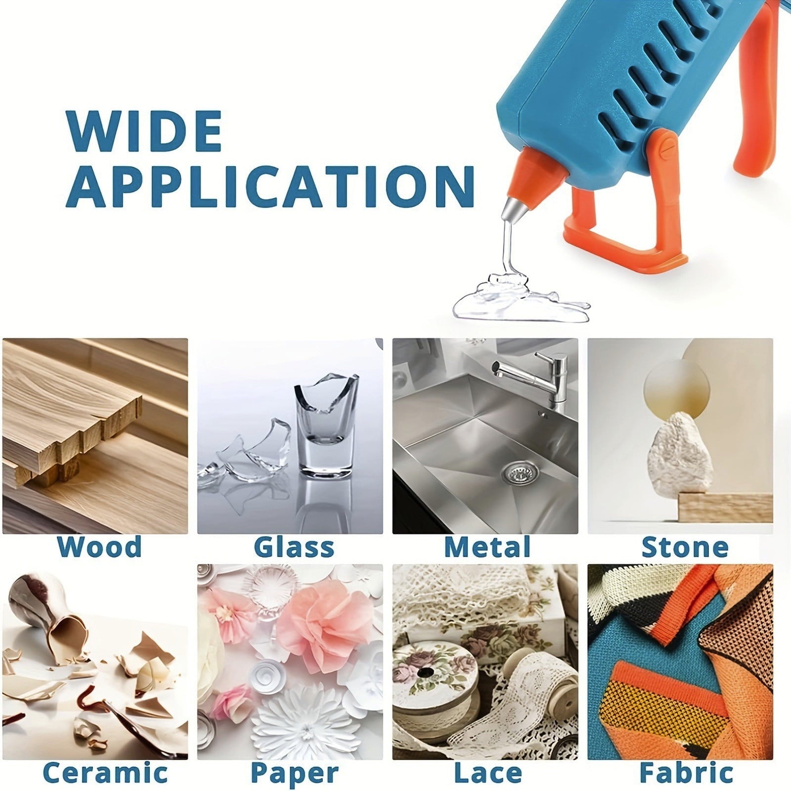 100 Pack Hot Glue Sticks, Clear Glue for Diy Crafts, Educational Projects, 1 8 Inch, Bonding Adhesive, for Wood, Metal, Glass, Art Supplies,YISHFHP