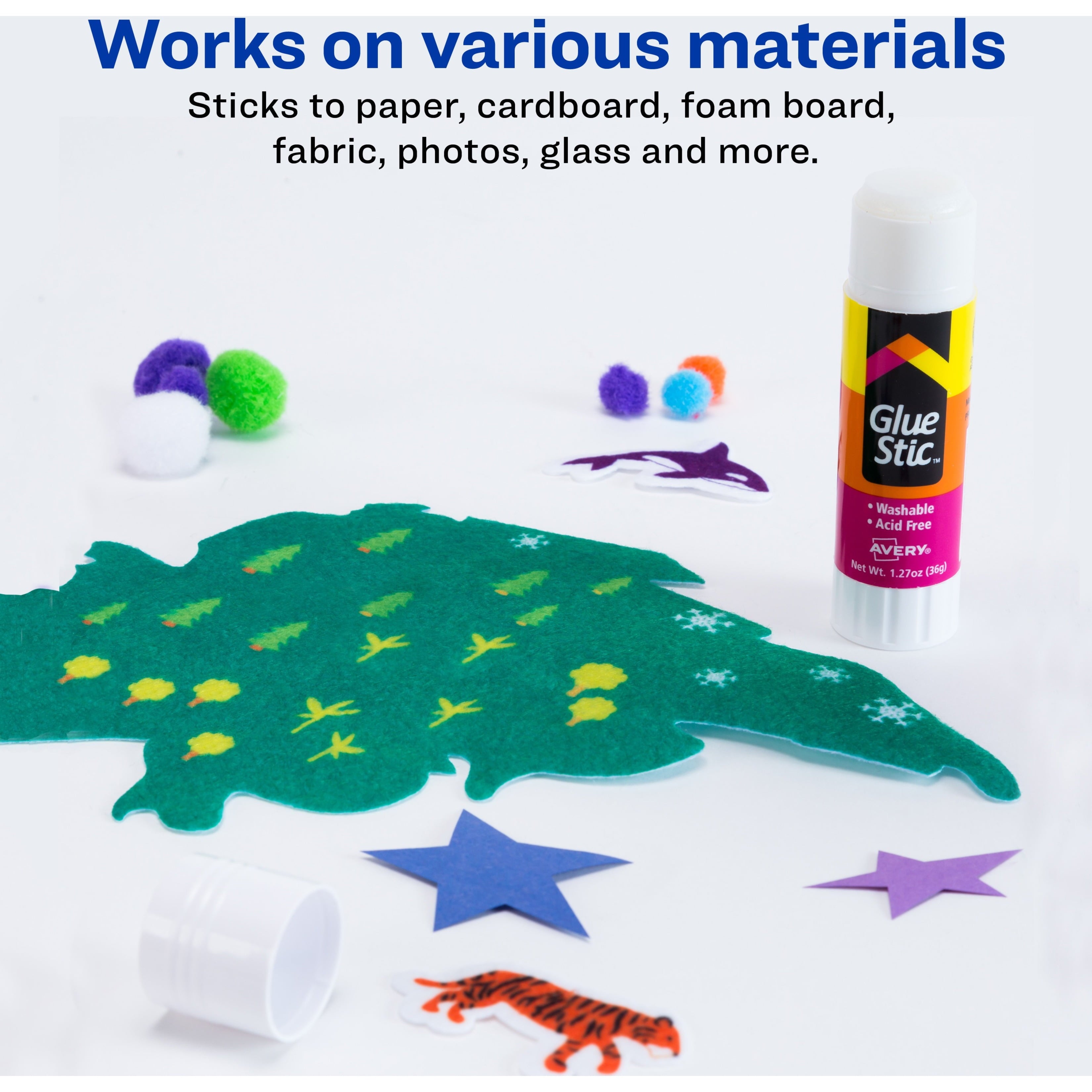 Avery Glue Stic, Nontoxic, Permanent, 1.27 oz., 1/EA