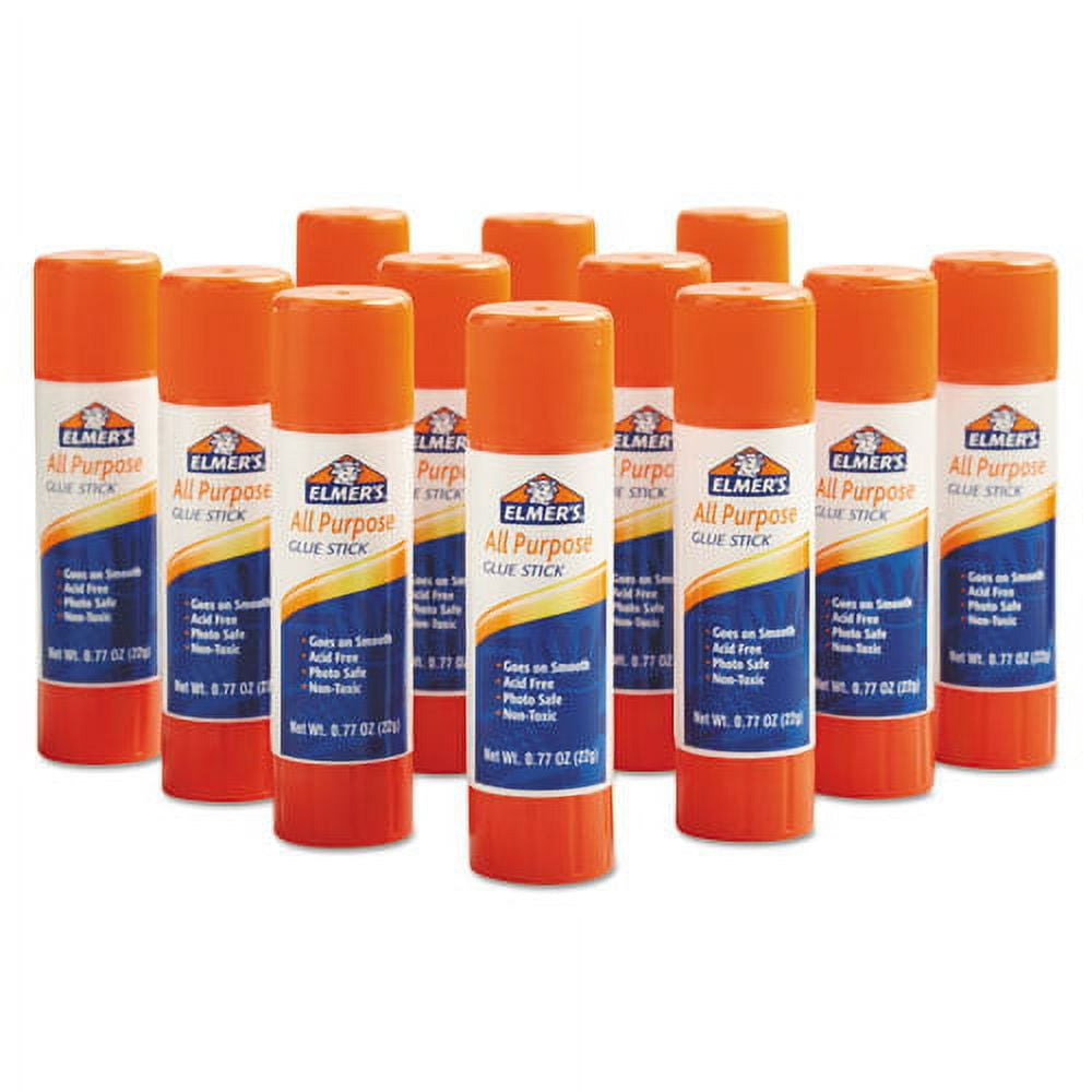 Disappearing Glue Stick, 0.77 Oz, Applies White, Dries Clear, 12/pack | Bundle of 2 Packs