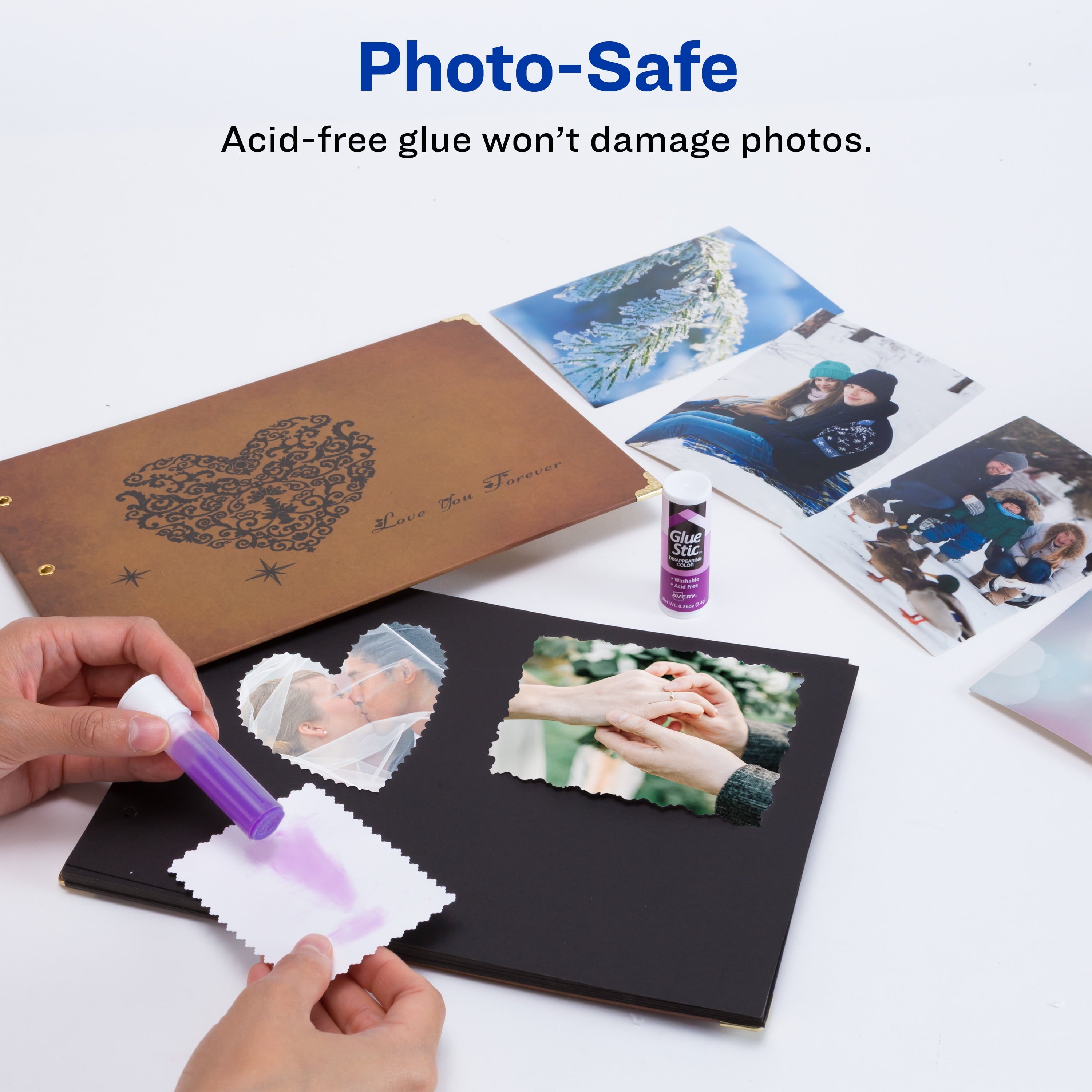 Avery Glue Stic Disappearing Purple Color, 0.26 oz., Permanent, 18/BX