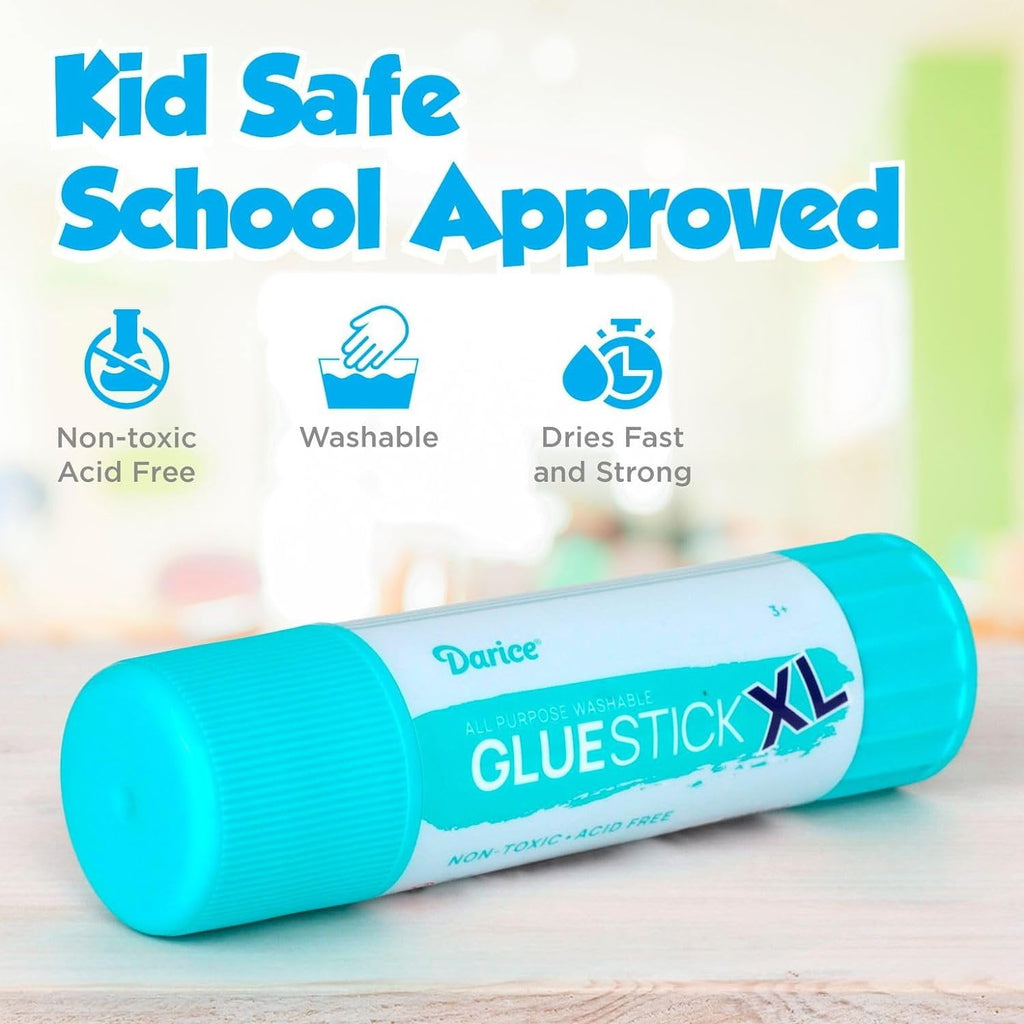 Darice All Purpose Washable Glue Sticks, White, 4.05 oz