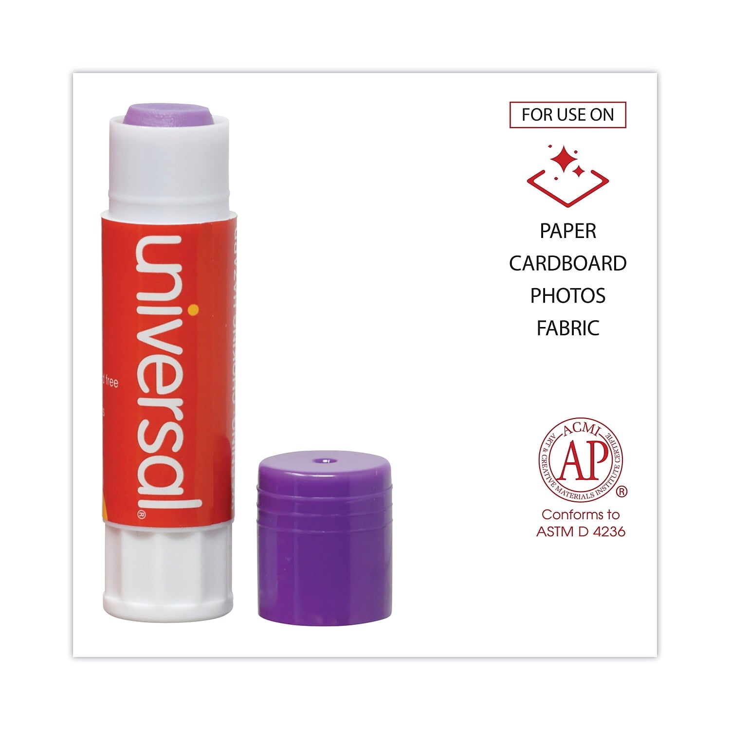 Universal UNV74748 0.28 oz. Dry-Clear Glue Sticks - Purple (12/Pack)