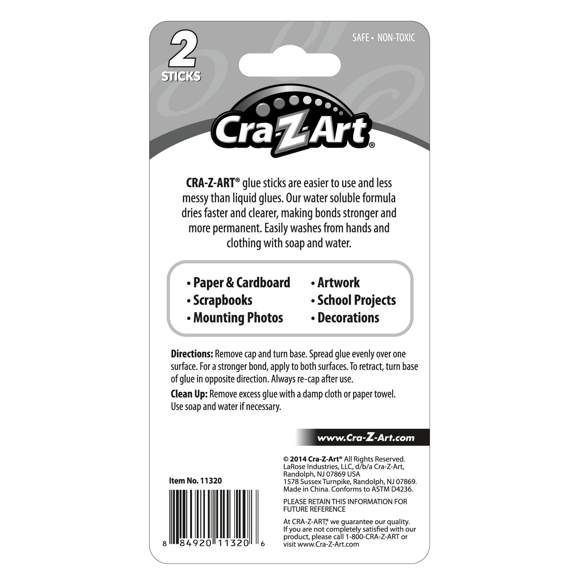 ( 3 Pack ) Cra-Z-Art Washable Glue Sticks, Disappearing Purple, 2 Count, 1.5oz