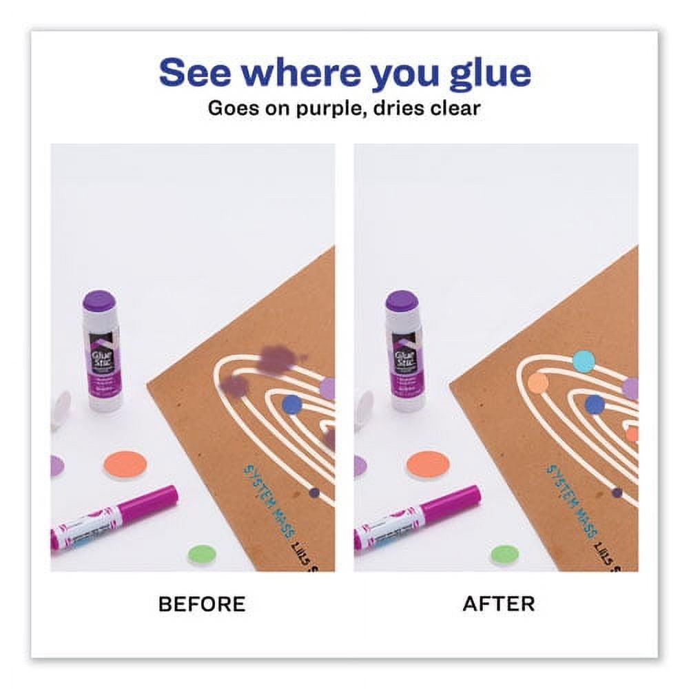 Permanent Glue Stic Value Pack, 1.27 Oz, Applies Purple, Dries Clear, 6/pack | Bundle of 2 Packs