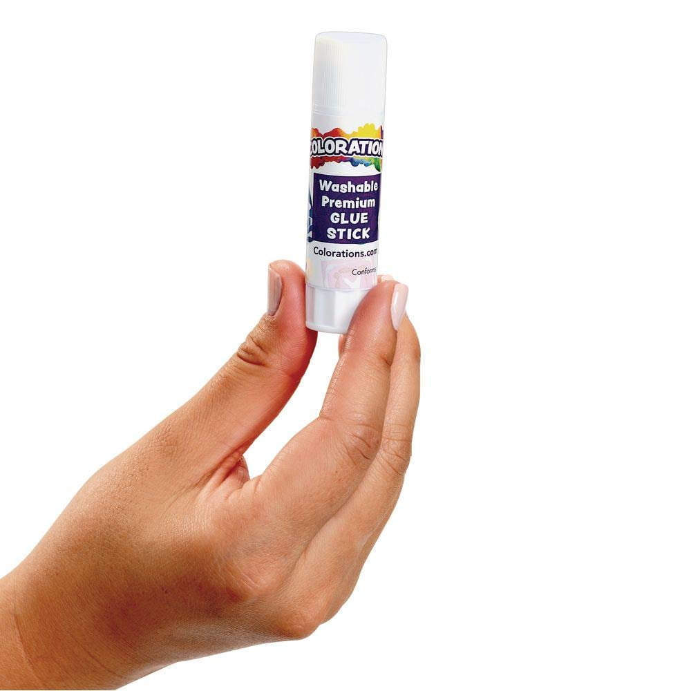 Colorations Washable Premium White Glue Sticks (0.32 oz ea) - Set of 30