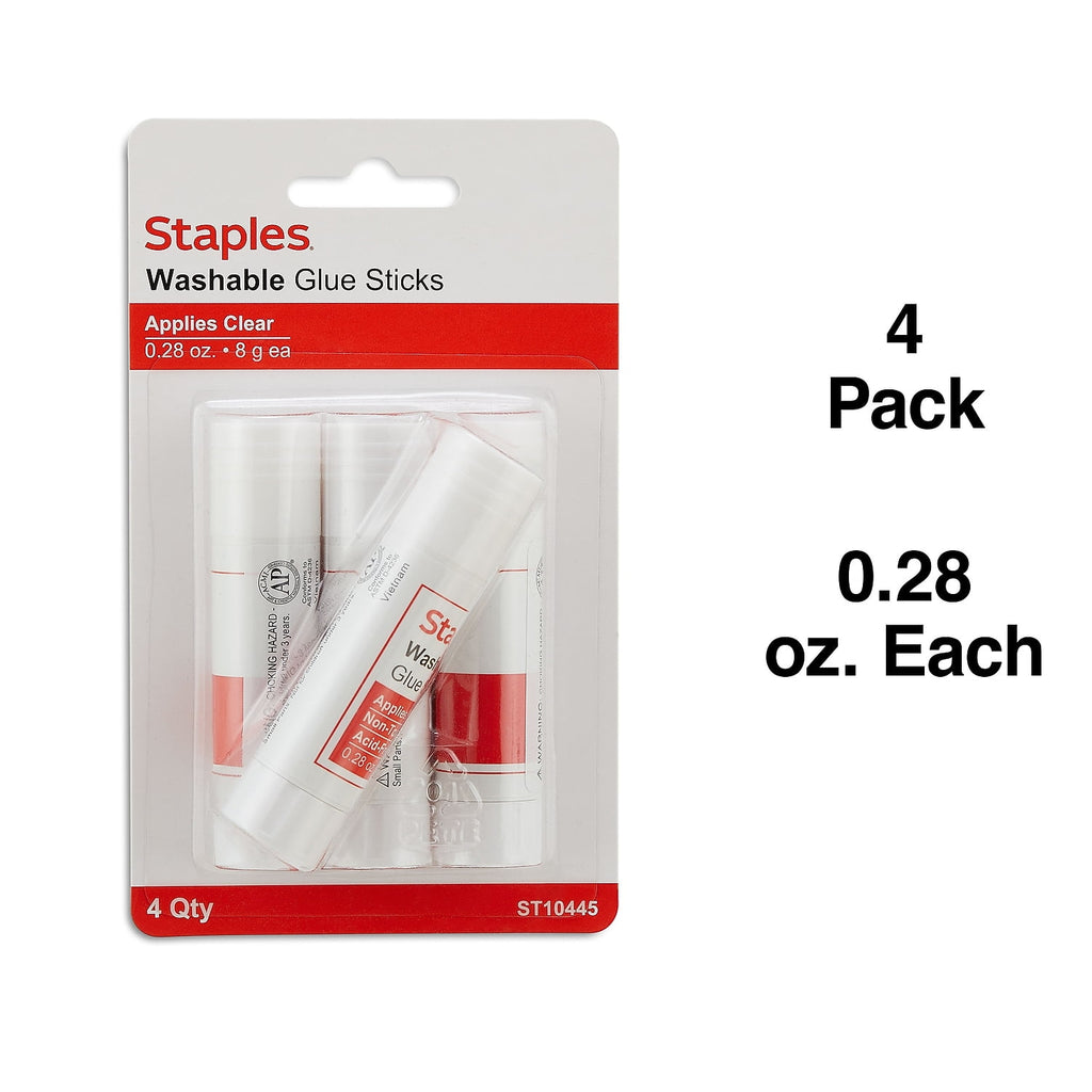 Staples Washable Glue Sticks 0.28 oz. 12/Carton ST10445/10445VS