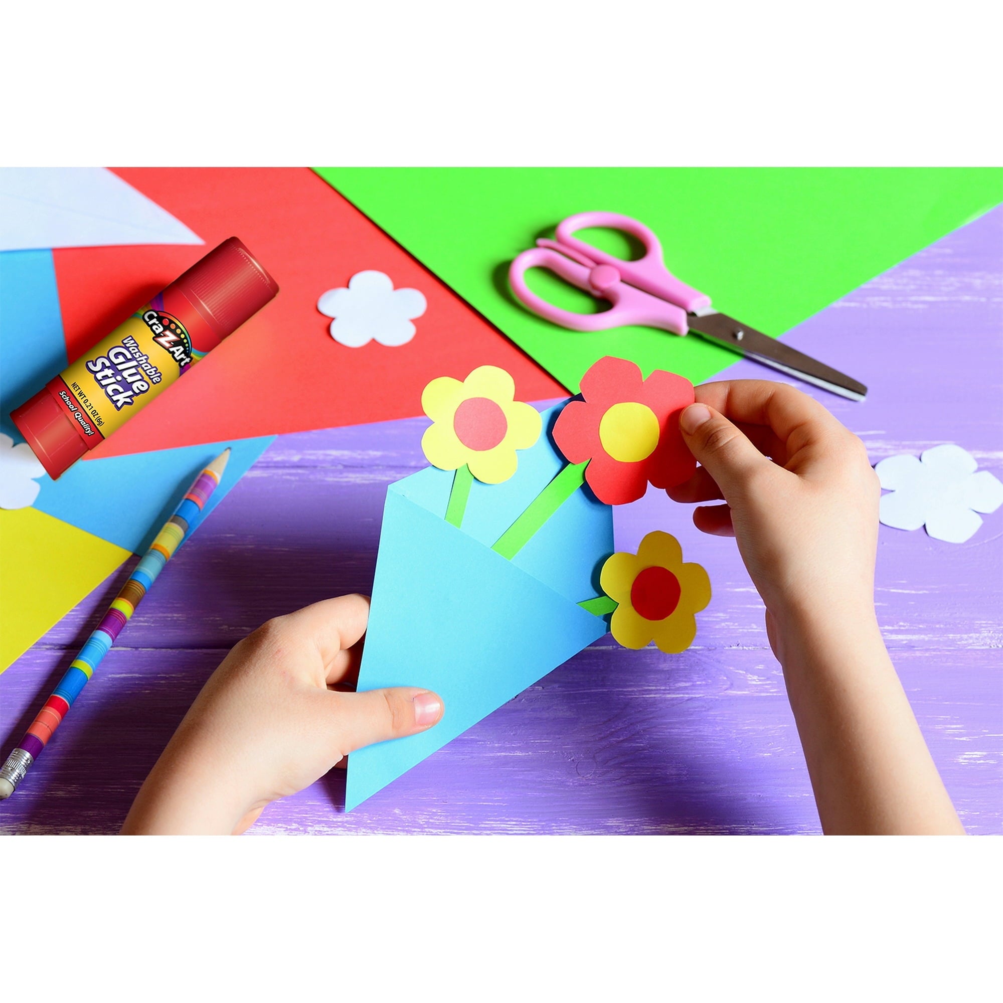 ( 3 Pack ) Cra-Z-Art Washable Glue Sticks, Disappearing Purple, 2 Count, 1.5oz