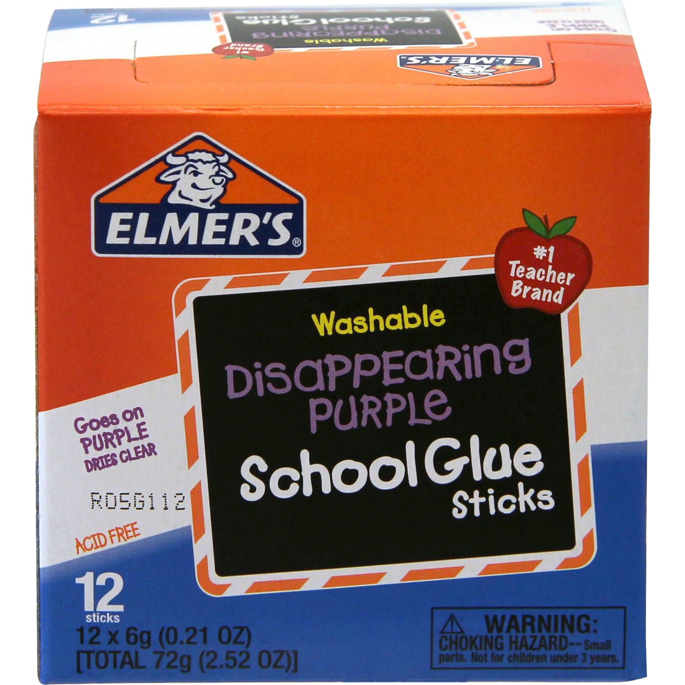 Elmer's, EPIE514, Washable Nontoxic Glue Sticks, 12 / Box, Purple