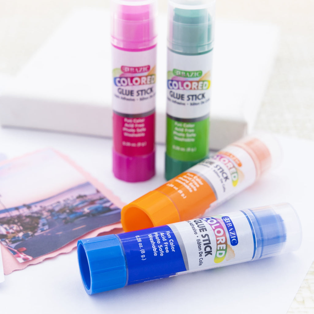 BAZIC Washableed Glue Stick 8g/0.28 Oz, Acid Glue Sticks (4/Pack), 1-Pack