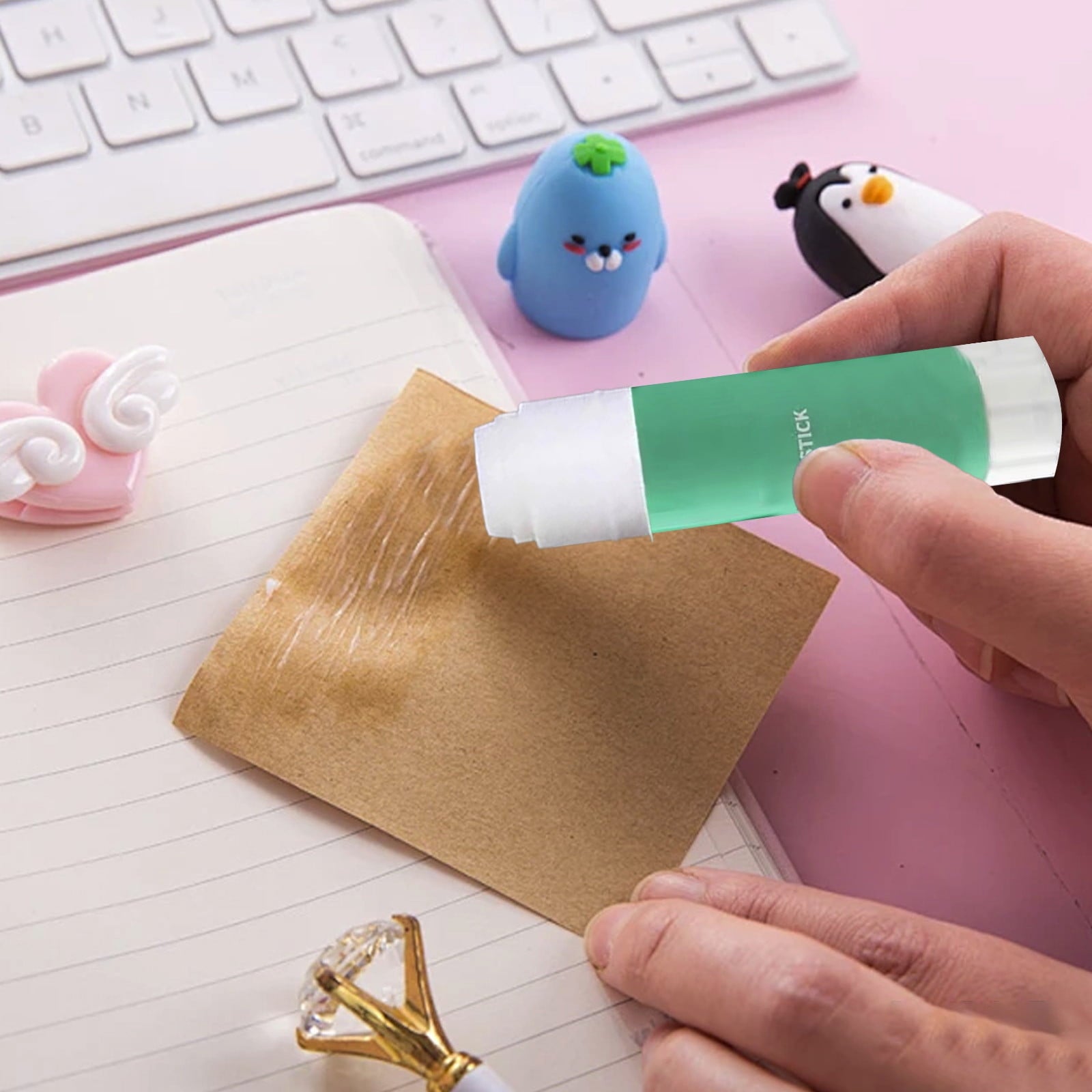 Yhmxh 12PCS All Purpose Stick Glue, Strong Hold, Easy Stick, Quick Drying Solid 3D Print Glue Stick, Non-Toxic White Glue Sticks Scrapbooking Supplies for Home and Office