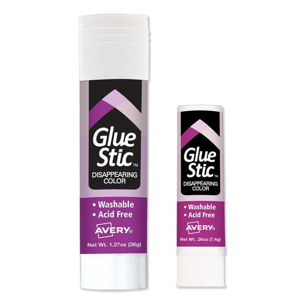 Permanent Glue Stic, 1.27 Oz, Applies Purple, Dries Clear | Bundle of 2 Each