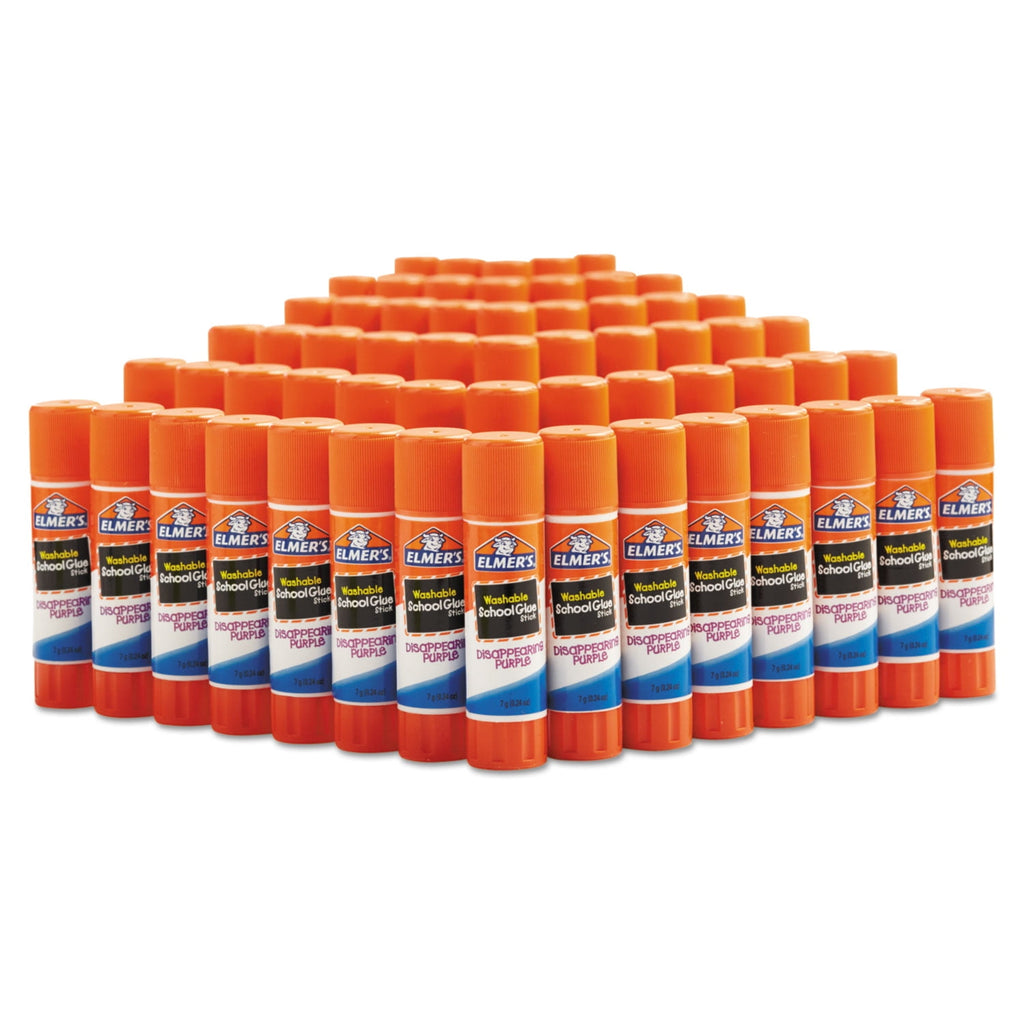 Elmer&amp;#039;s Disappearing Purple All Purpose Glue Sticks, 0.24 oz, Dries Clear, 60/Box (E503)