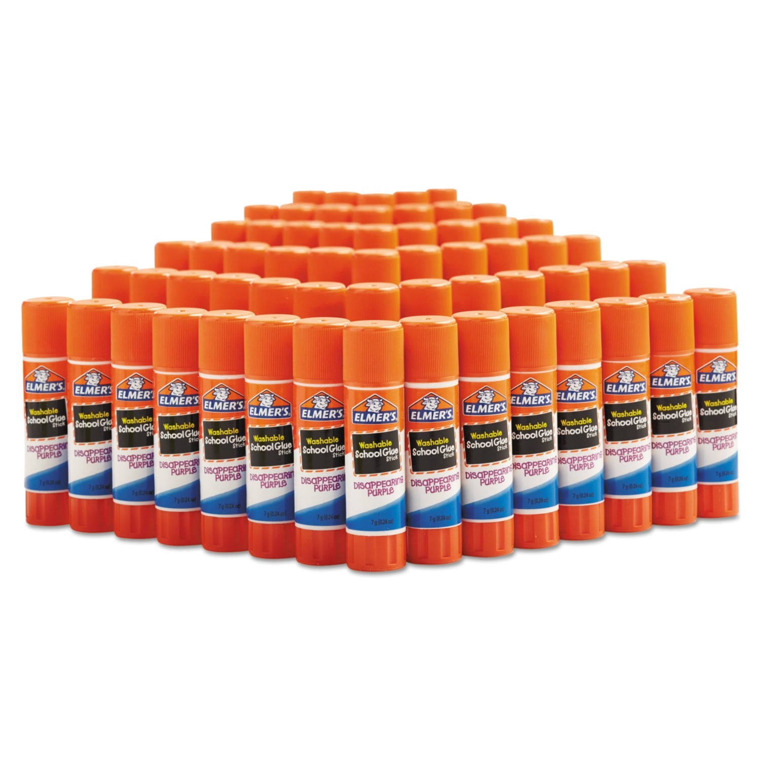 Elmer&amp;#039;s Disappearing Purple All Purpose Glue Sticks, 0.24 oz, Dries Clear, 60/Box (E503)