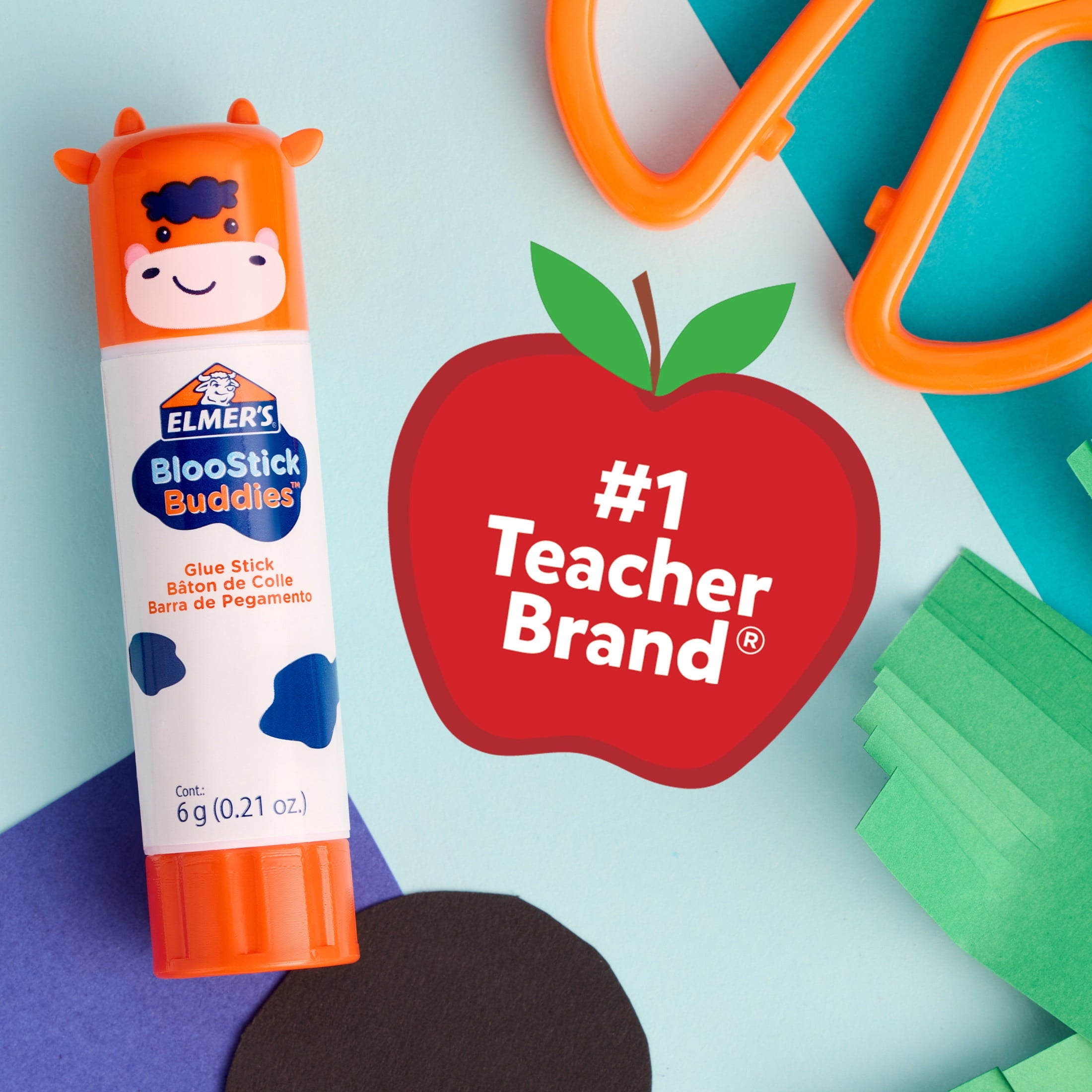 Elmer's BlooStick Buddies and Disappearing Purple Glue Sticks, 6g, 12 Count