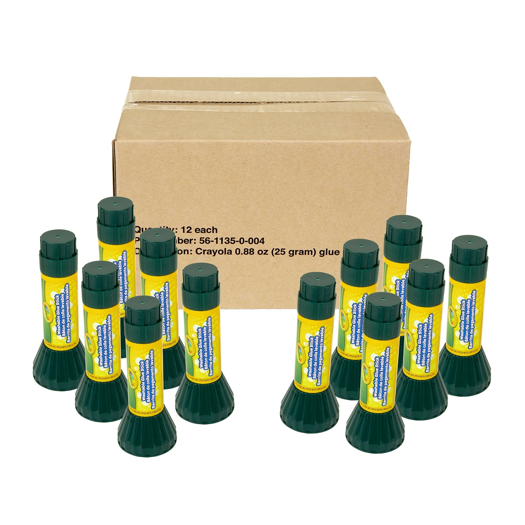 Crayola Washable Glue Stick, .88 oz, Pack of 24