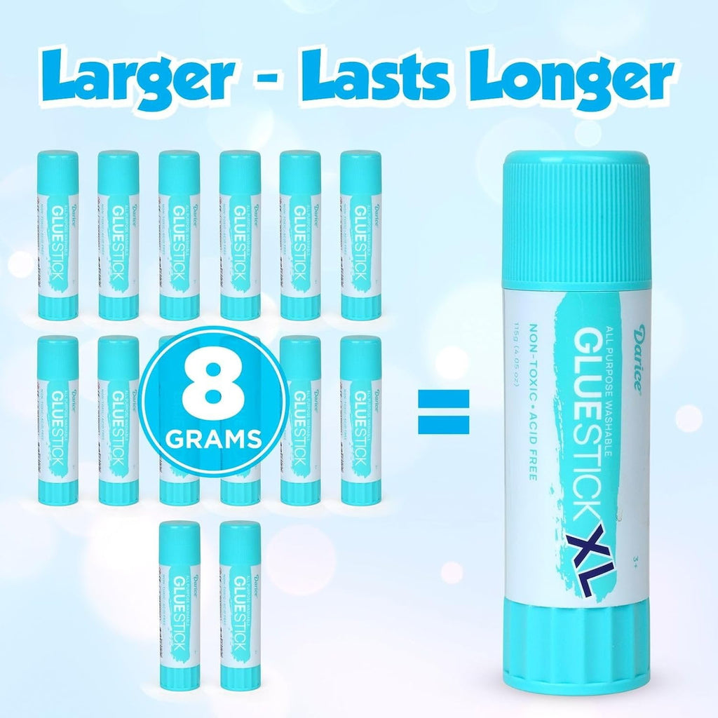 Darice All Purpose Washable Glue Sticks, White, 4.05 oz