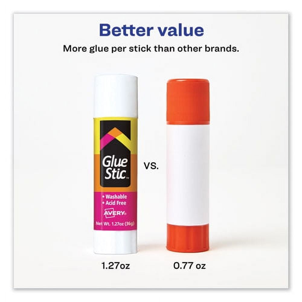 10PK Avery Clear Application Permanent Glue Stic, 1.27-oz., Stick