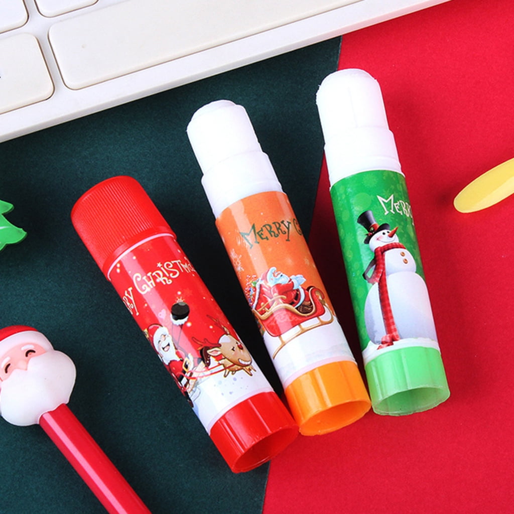 YIGSECU Solid Glues Sticks Washable, Fast Drying Gluesticks Christmas Stationery for Scrapbooking Card Making Packing