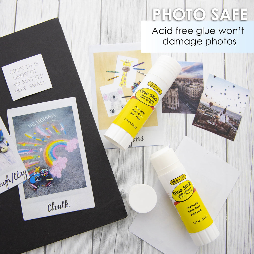 BAZIC Glue Stick 36g/1.27 Oz, Acid Free Glue (2/Pack), 1-Pack