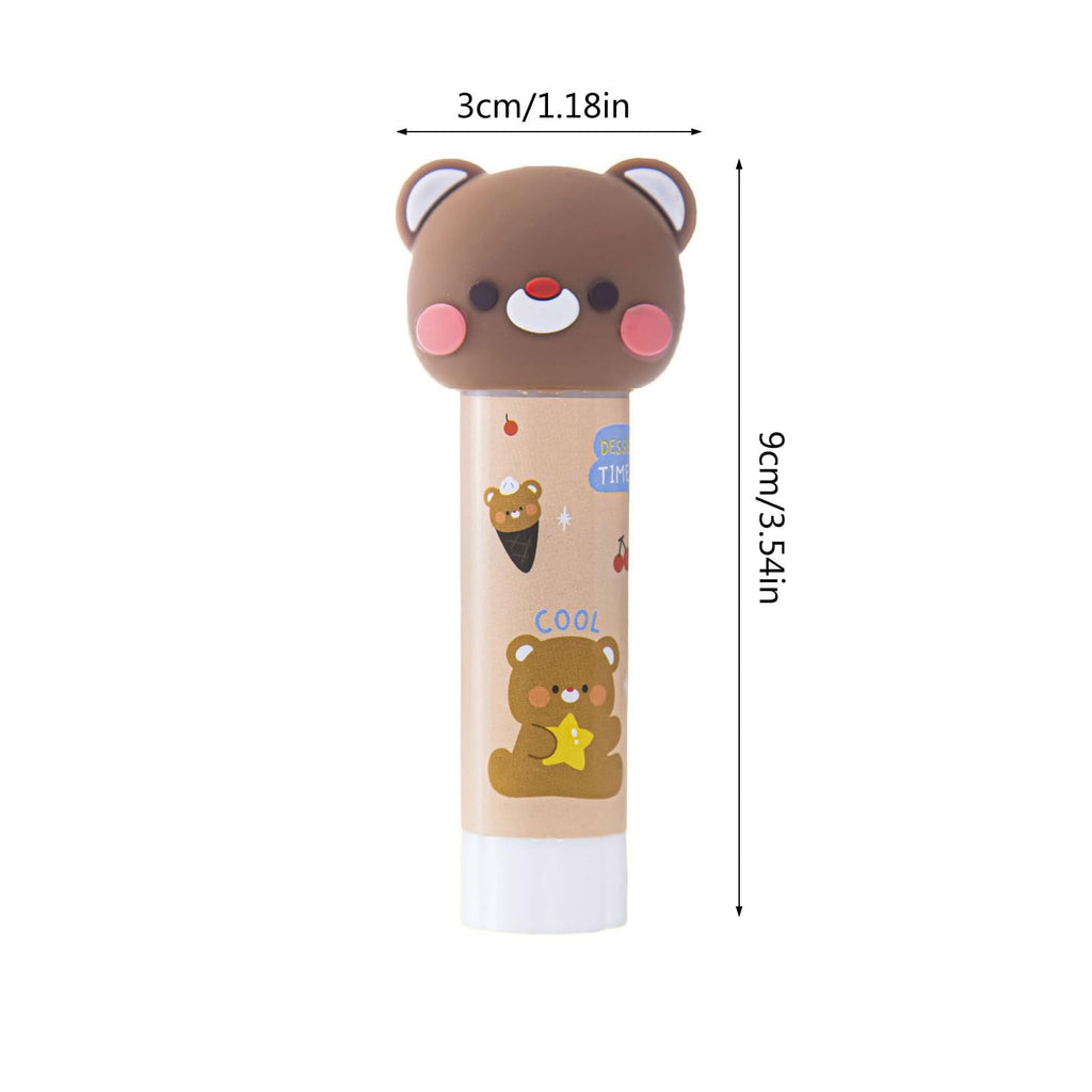 Cute Animal Shaped Glue Stick，Solid Glue， Yxwen 1*Glue Stick De Pegamento Transparente Permanente 0.29 Oz Paquete De 1 Brown Bear
