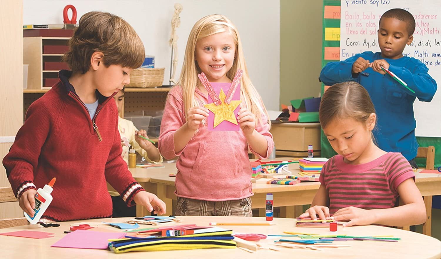 Elmers Disappearing Purple Glue Sticks with Bonus Re-Stick Glue Stick, 3 + 1 Pack