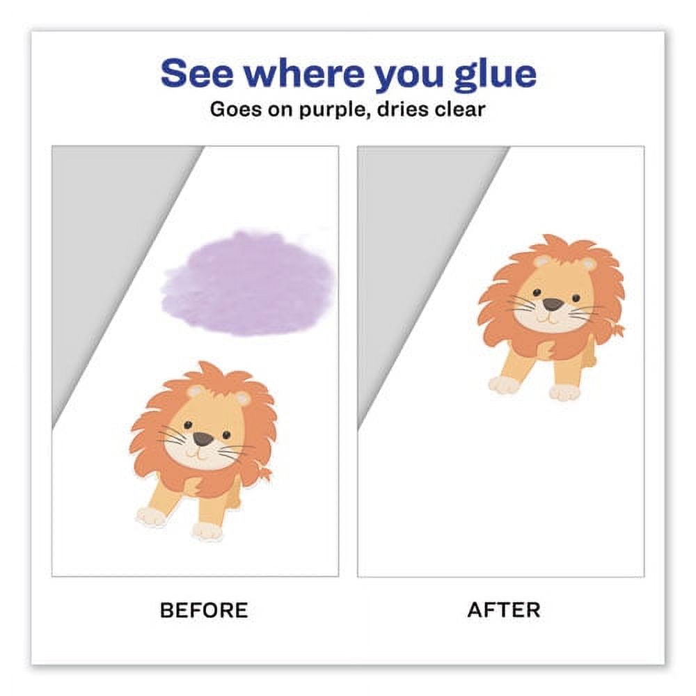 Permanent Glue Stic Value Pack, 0.26 Oz, Applies Purple, Dries Clear, 18/pack | Bundle of 5 Packs