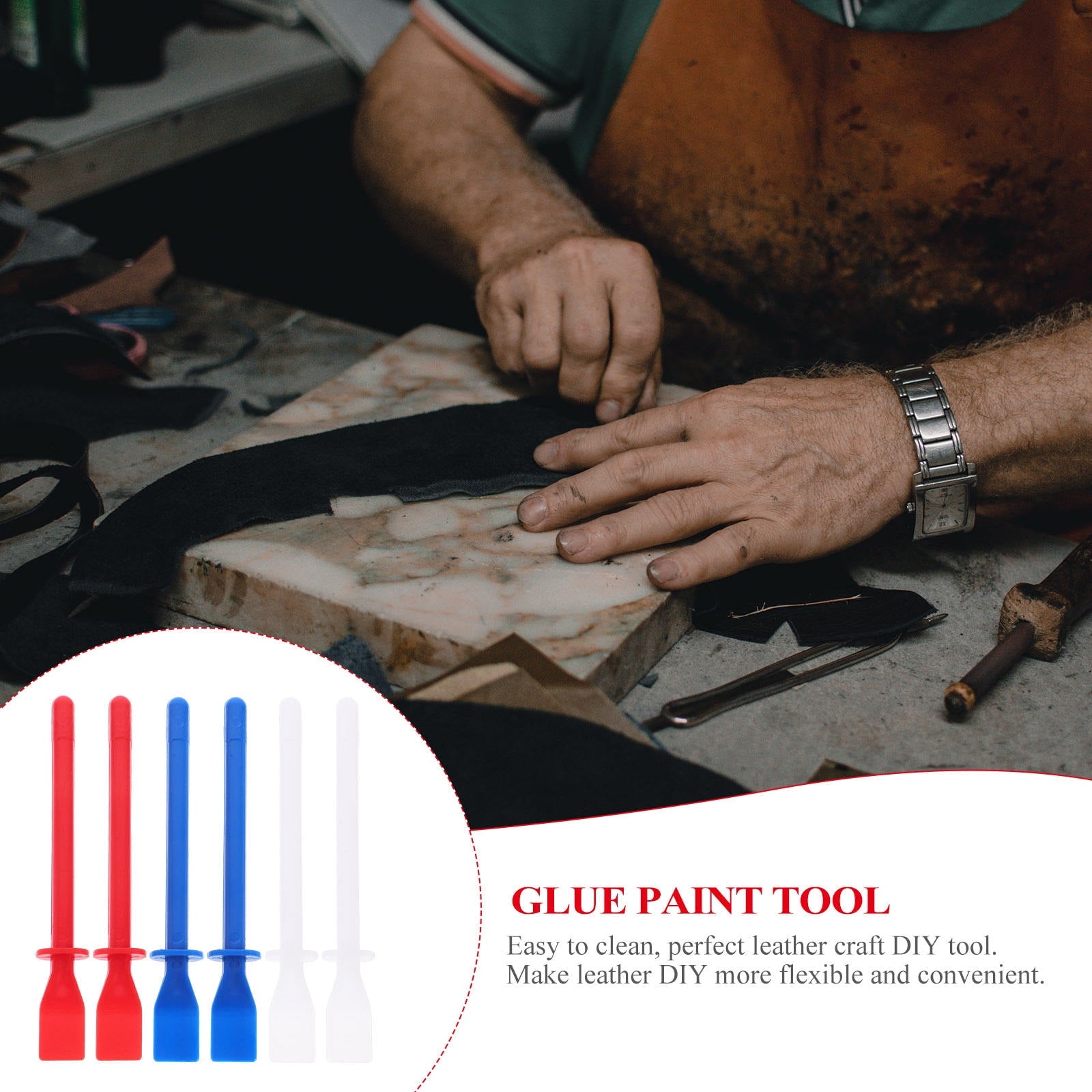 IDEANATEGRATE 6Pcs Smear Glue Stick Assorted Color 11.30X1.50X1.00cm for Leather Working and DIY Enthusiasts