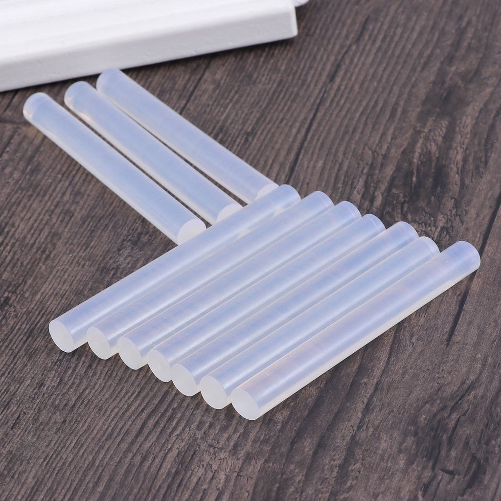 WRISTBIQUE Cylindrical Glue Sticks 10Pcs for Glass and Cardboard Crafting Transparent Thermoplastic Resin
