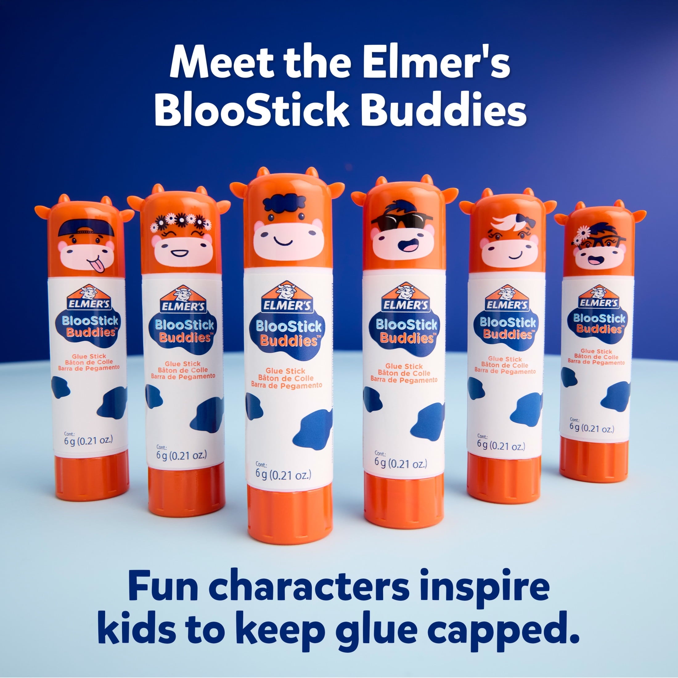 Elmer's BlooStick Buddies and Disappearing Purple Glue Sticks, 6g, 12 Count