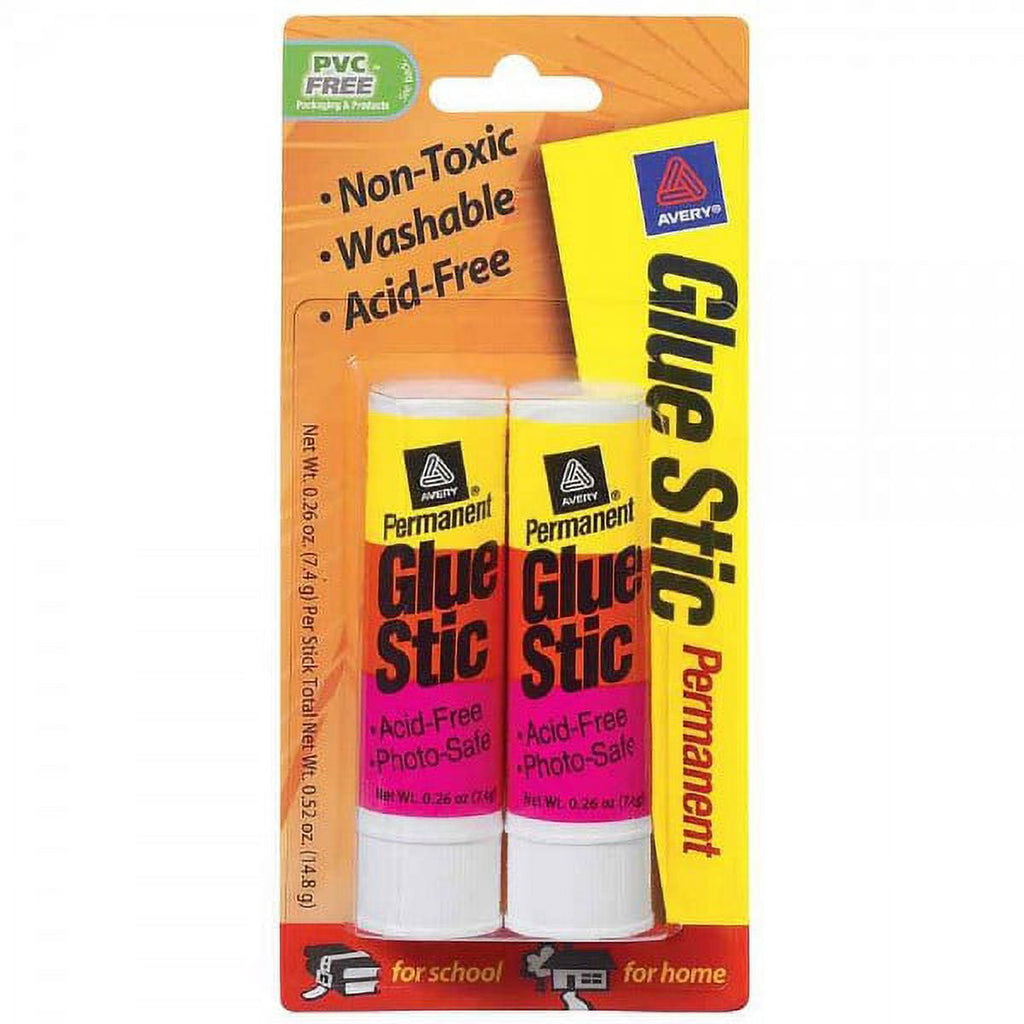 Avery Glue Stic Washable Nontoxic 0.26 oz (Pack of 12)