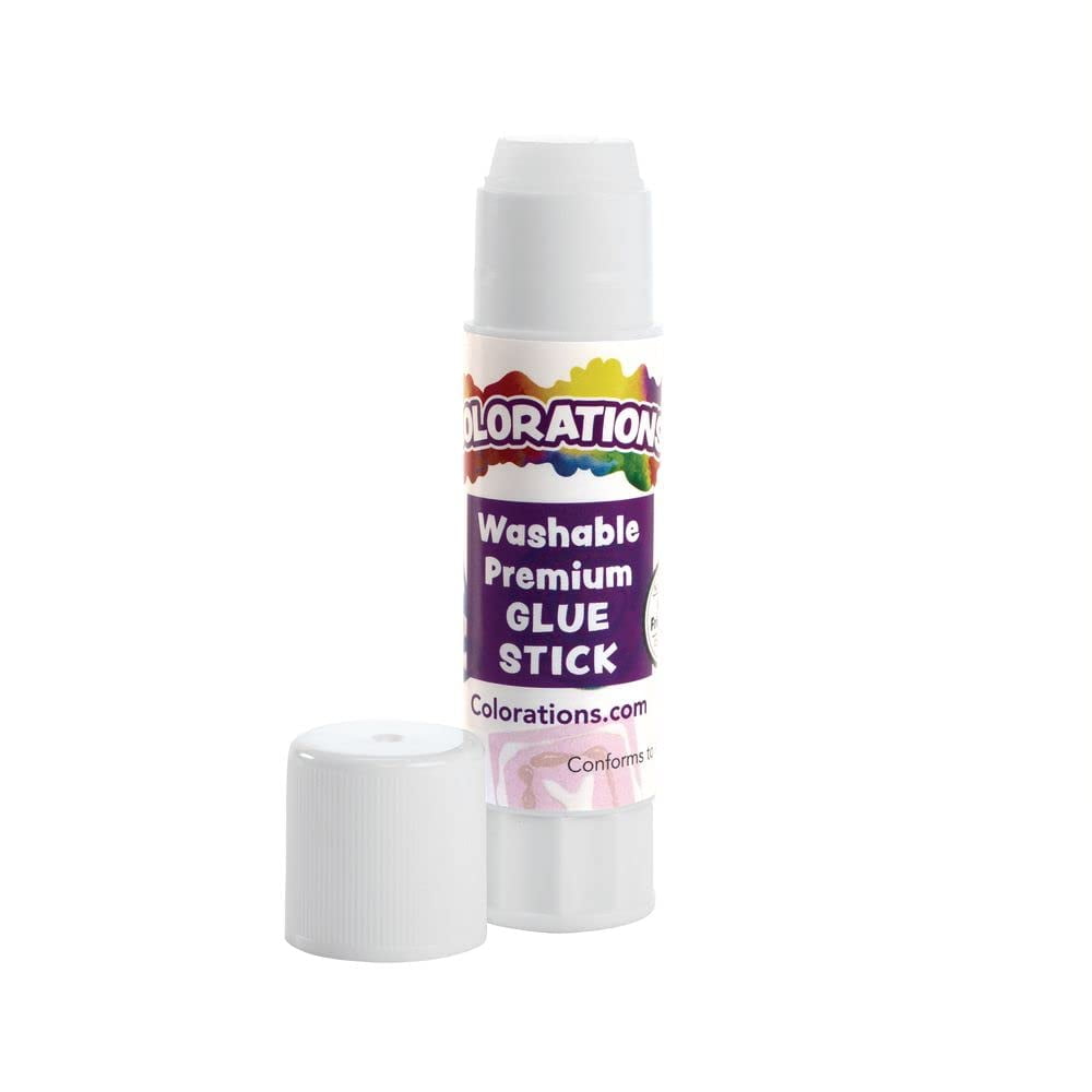 Colorations Washable Premium White Glue Sticks (0.32 oz ea) - Set of 30