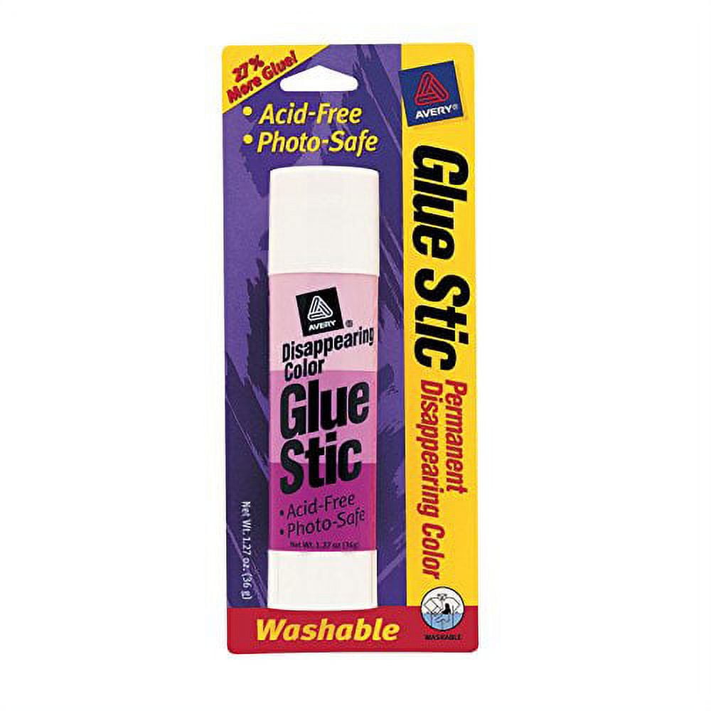 Avery Disappearing Color Glue Stic, 1.27 Ounce, Purple