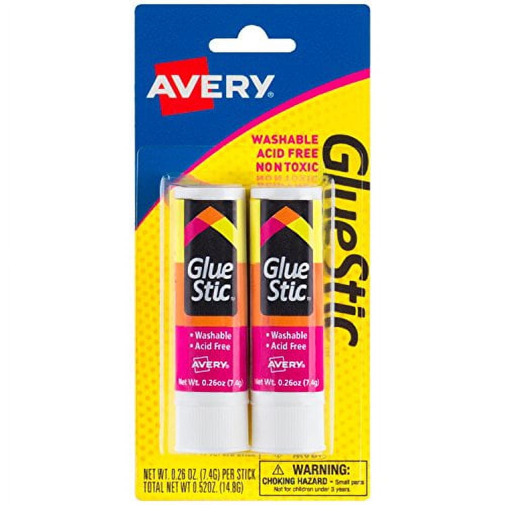 Avery Glue Stic Washable Nontoxic 0.26 oz (Pack of 16)