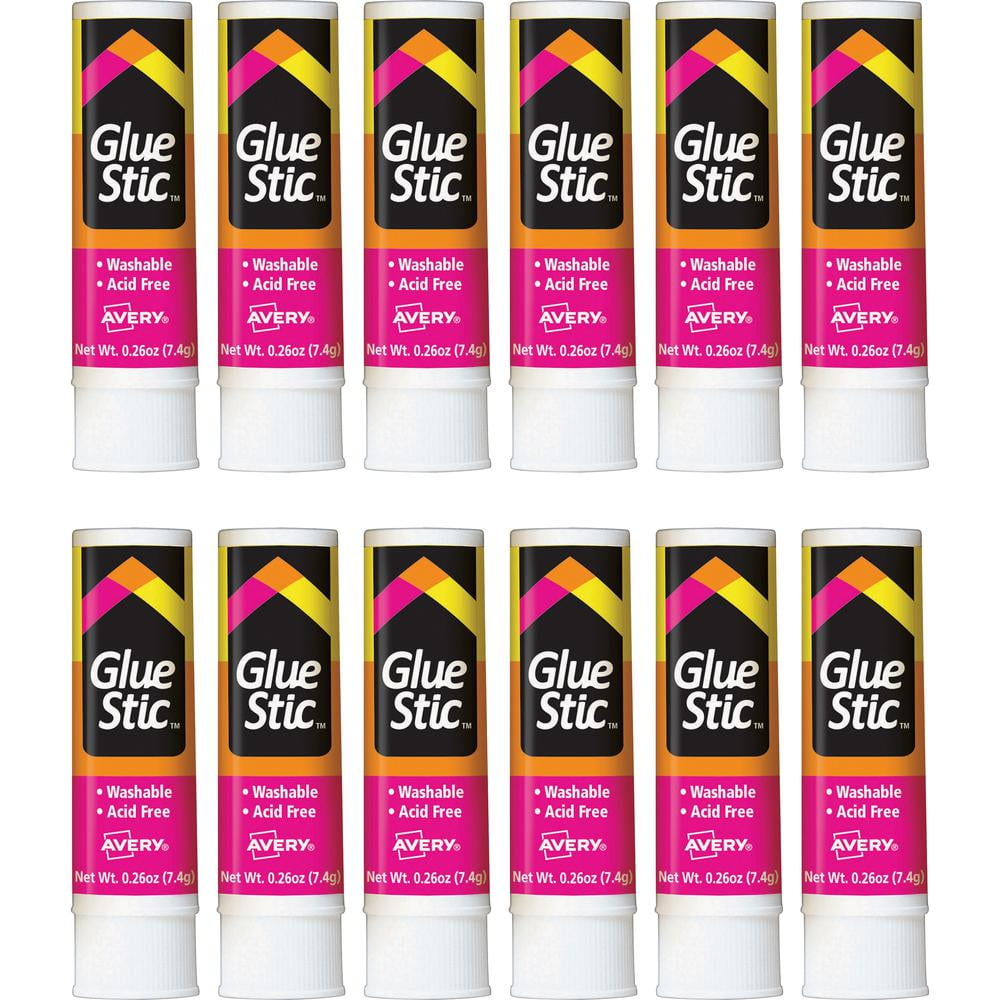 Avery® Permanent Glue Stic - 0.26 fl oz - 12 / Box - White