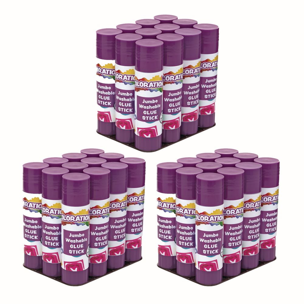 Colorations Jumbo Washable Purple Glue Sticks (1.41 oz each) - Set of 36