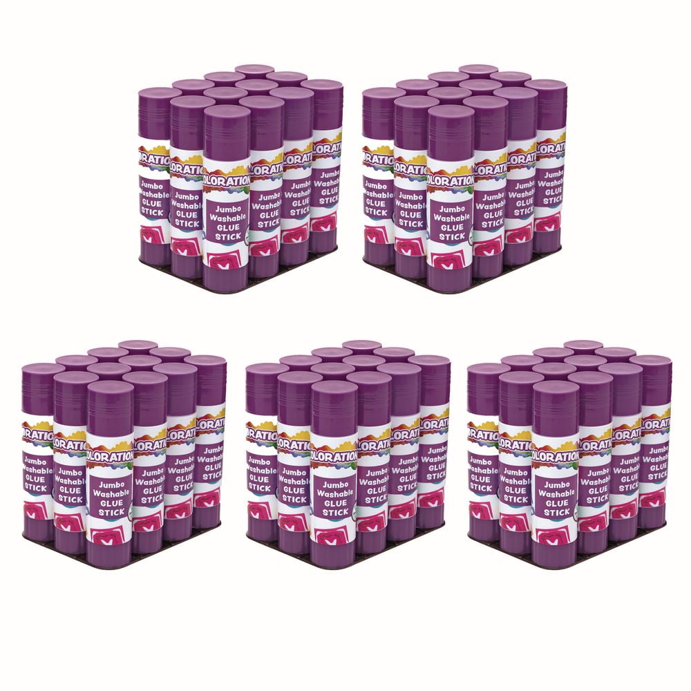 Colorations Jumbo Washable Purple Glue Sticks (1.41 oz each) - Set of 60