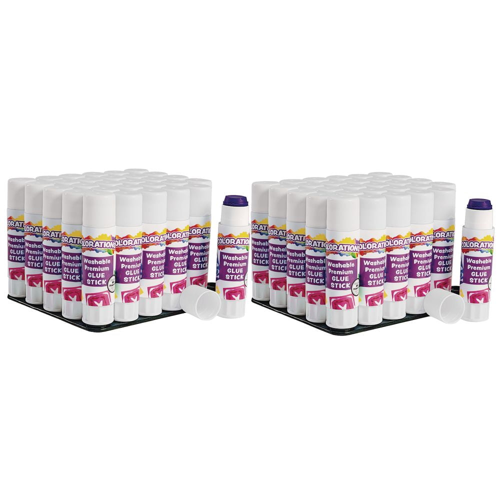 Colorations Washable Premium Purple Glue Sticks - Set of 60, 0.32 oz ea