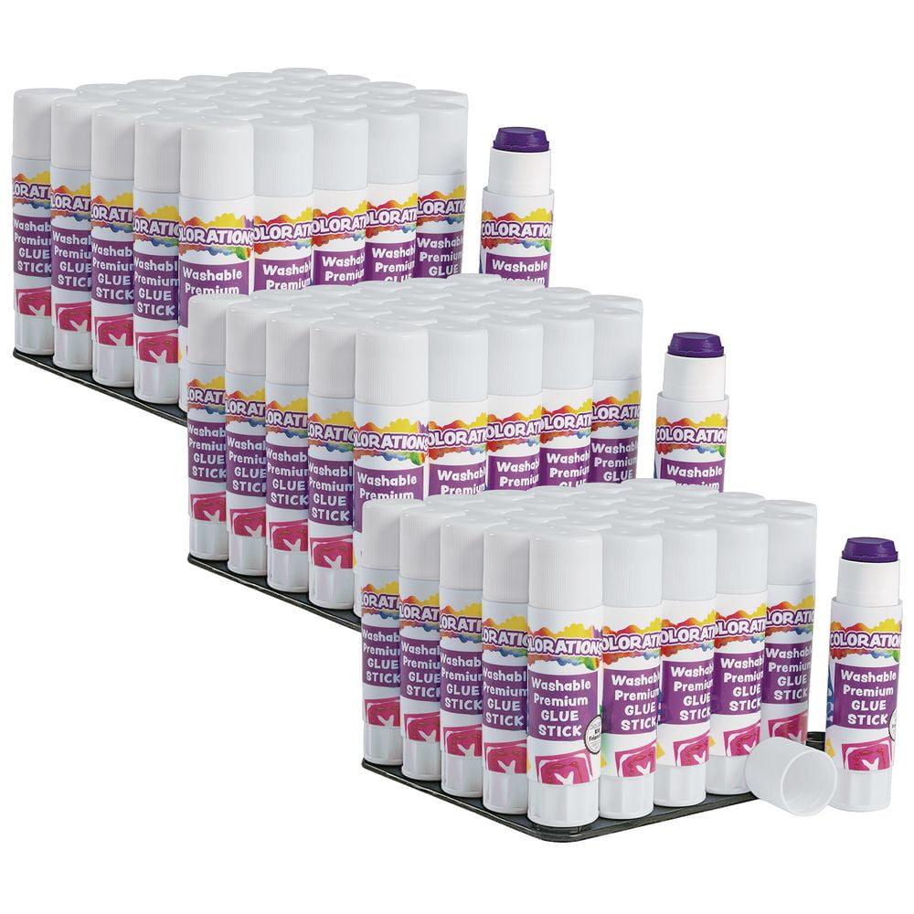 Colorations Washable Premium Purple Glue Sticks - Set of 90, 0.32 oz ea